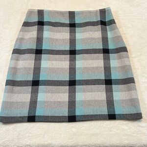 Talbots Plaid Wool Blend Pencil Skirt Size 12